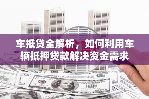 温宿车抵贷全解析，如何利用车辆抵押贷款解决资金需求