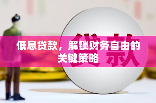 温岭低息贷款，解锁财务自由的关键策略