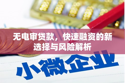 九台无电审贷款，快速融资的新选择与风险解析