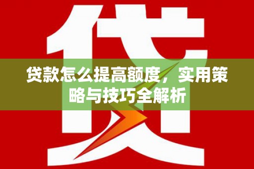 班玛贷款怎么提高额度，实用策略与技巧全解析