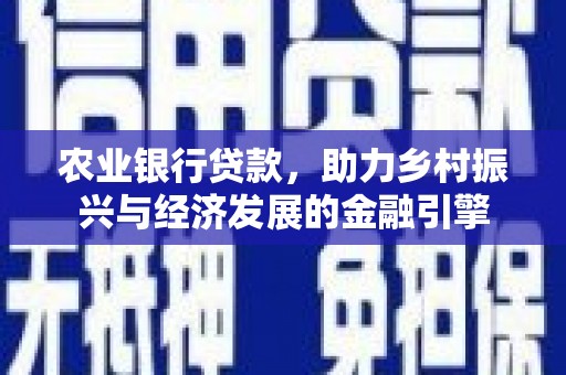 彝良农业银行贷款，助力乡村振兴与经济发展的金融引擎