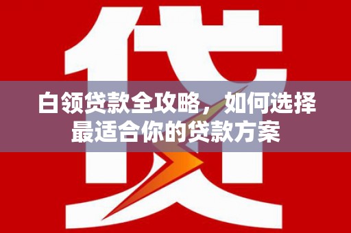 枋寮白领贷款全攻略，如何选择最适合你的贷款方案